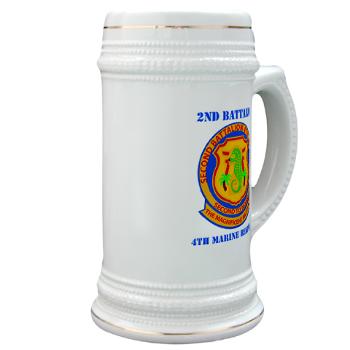 2B4M - M01 - 03 - 2nd Battalion 4th Marines with Text - Stein x - Click Image to Close